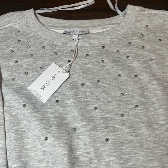 Jessica Simpson Heather Gray Women's Crew Neck Sweater - Picture 3 of 5